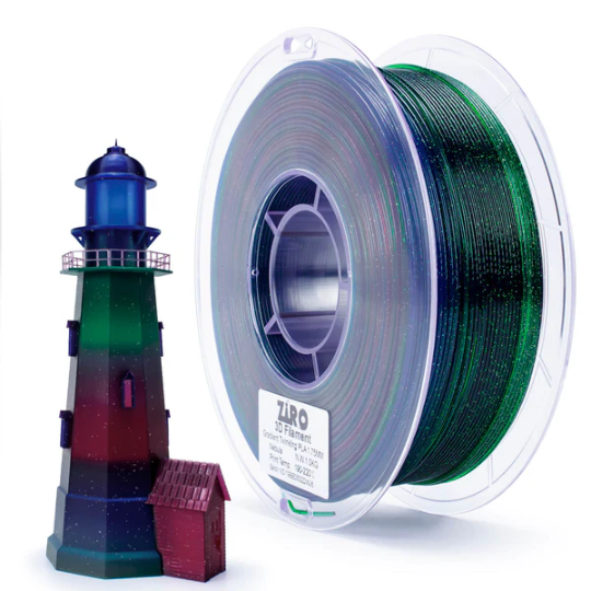 Ziro3D Gradient Twinkling Translucent PLA Filament
