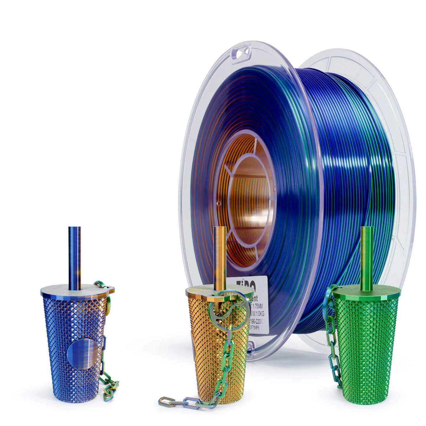 Ziro3D Tri-Color Silk PLA Filament