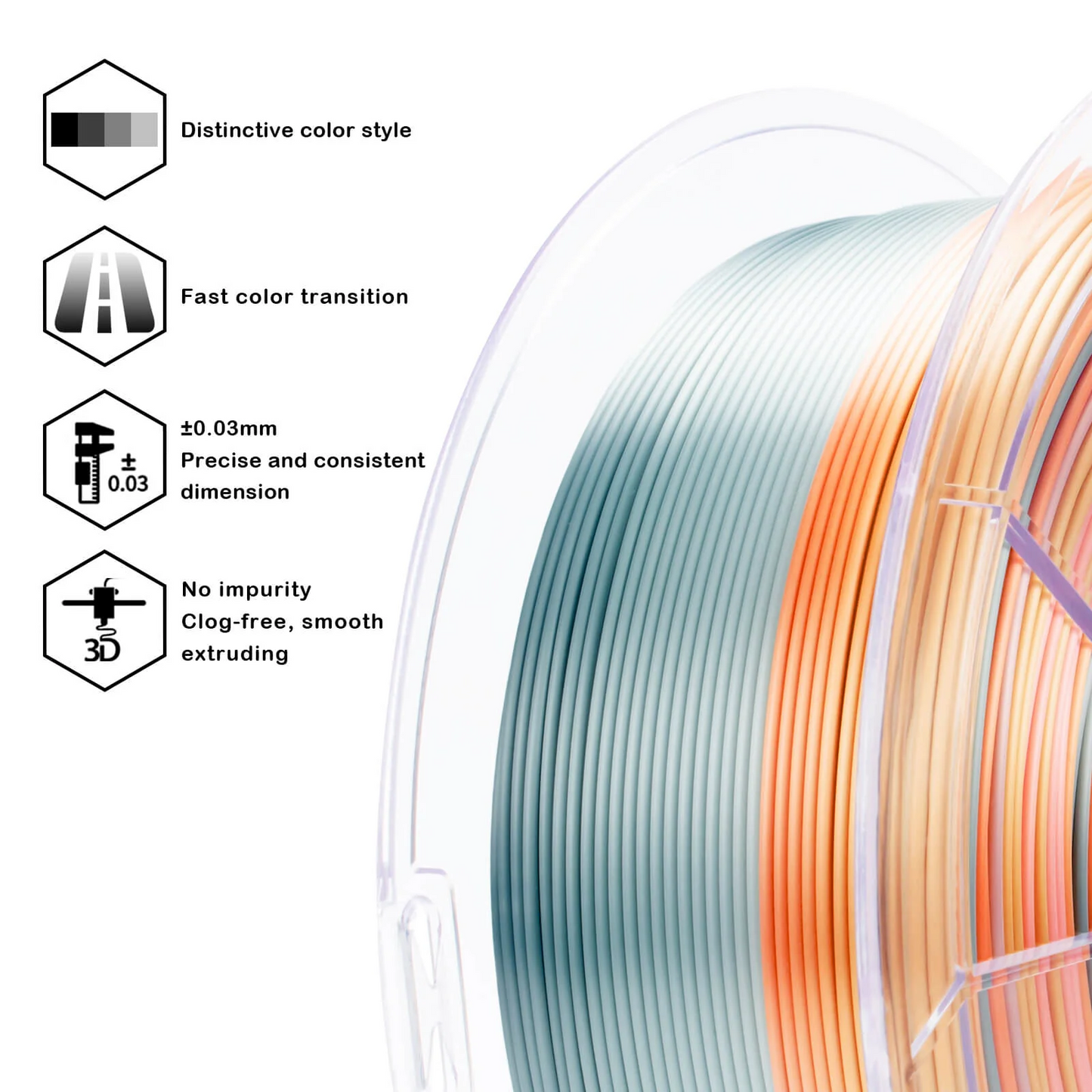 Ziro3D Fast Gradient Silk PLA Filament