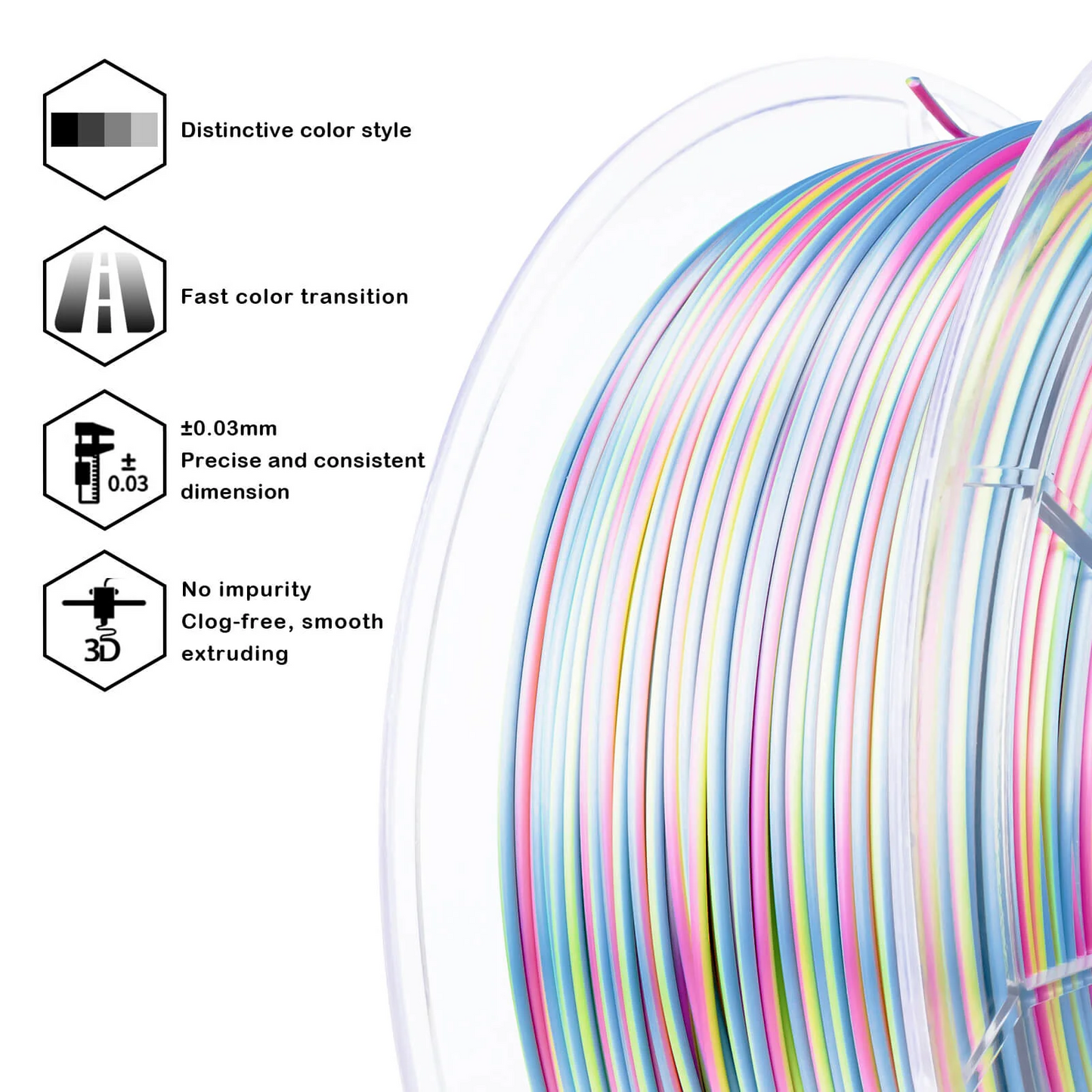 Ziro3D Stripes Silk PLA Filament