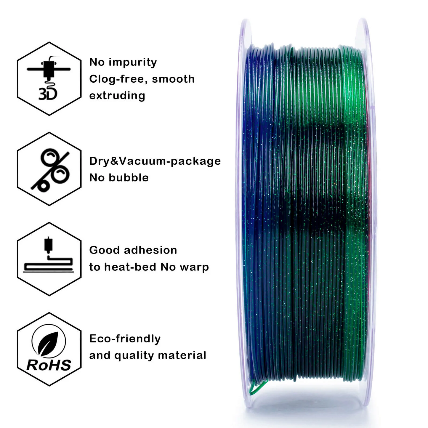 Ziro3D Gradient Twinkling Translucent PLA Filament