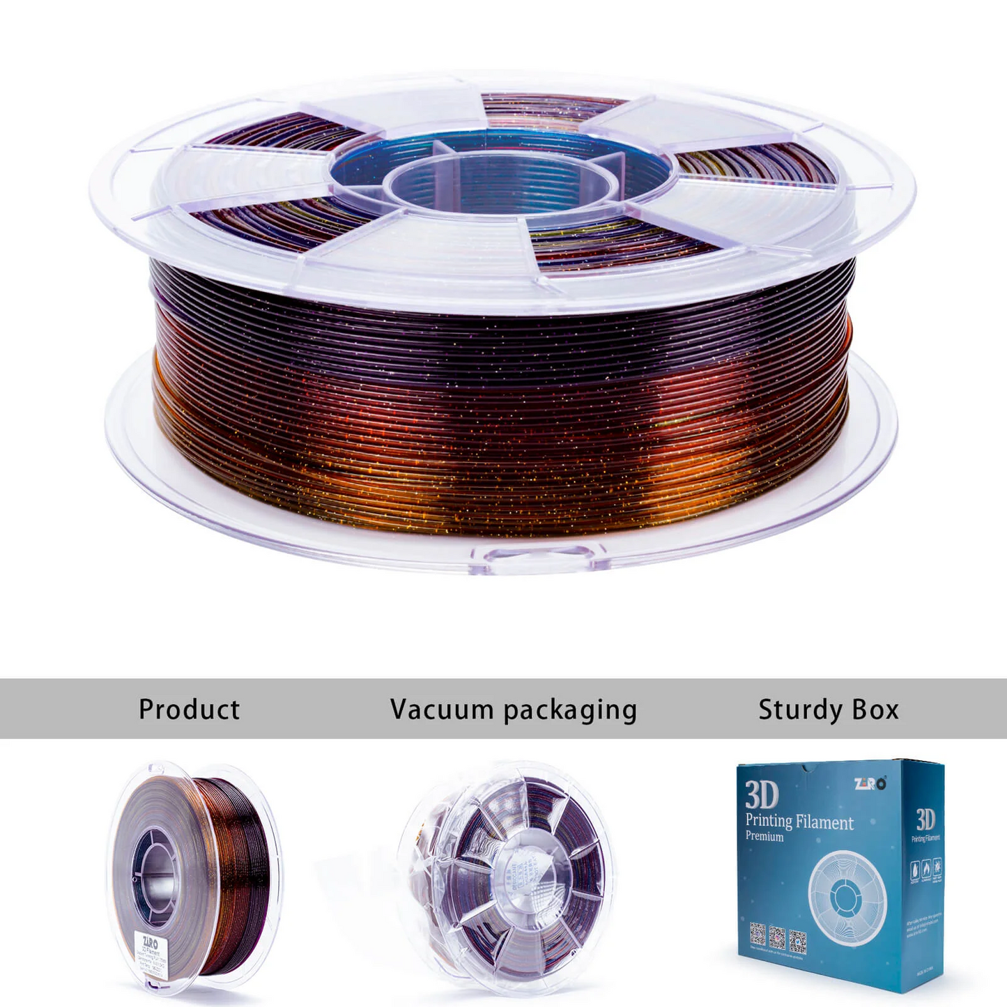 Ziro3D Gradient Twinkling Translucent PLA Filament