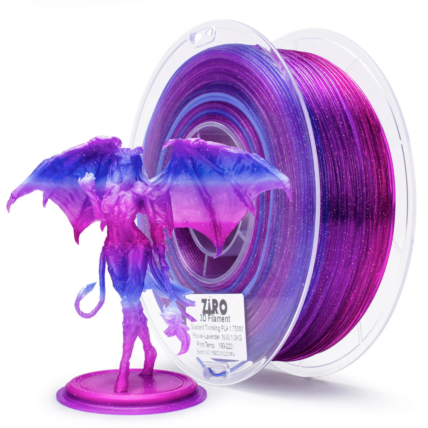 Ziro3D Gradient Twinkling Translucent PLA Filament
