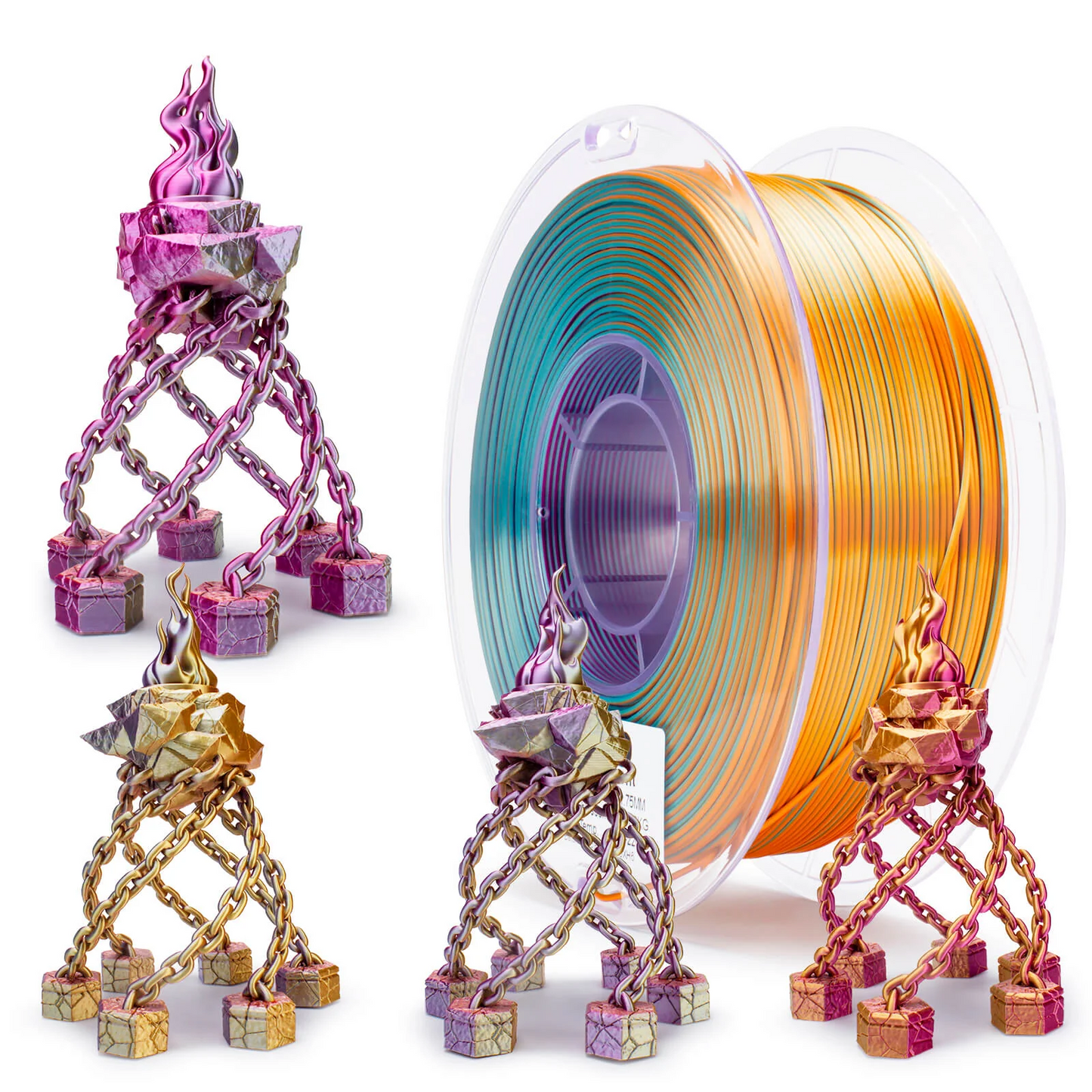 Ziro3D Tri-Color Silk PLA Filament
