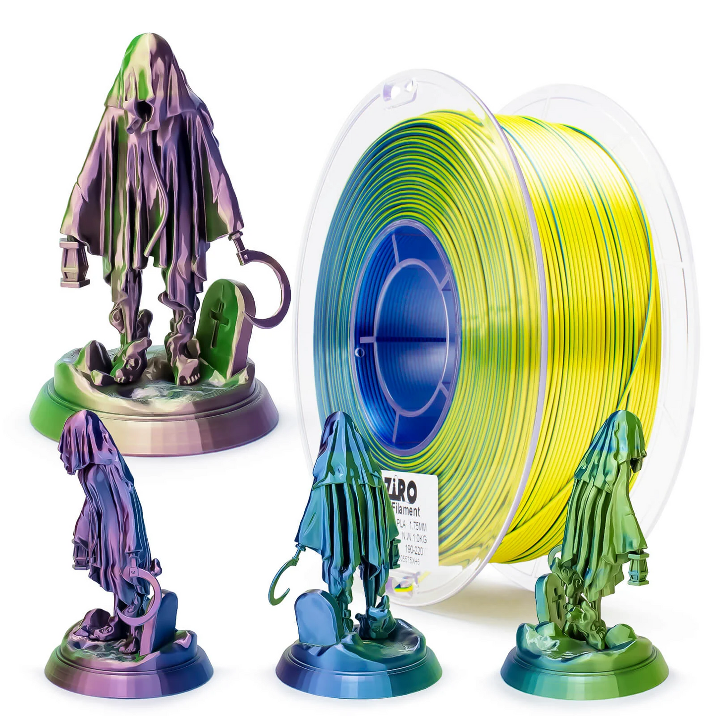 Ziro3D Tri-Color Silk PLA Filament